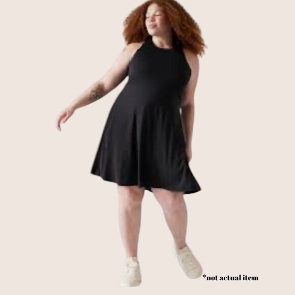 🖤 ATHLETA SANTORINI THERA SWING TANK DRESS SUPER SOFT FULLY LINED BLACK 1X - Picture 4 of 8